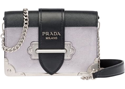 Prada Cahier Metallic Chain Silver 